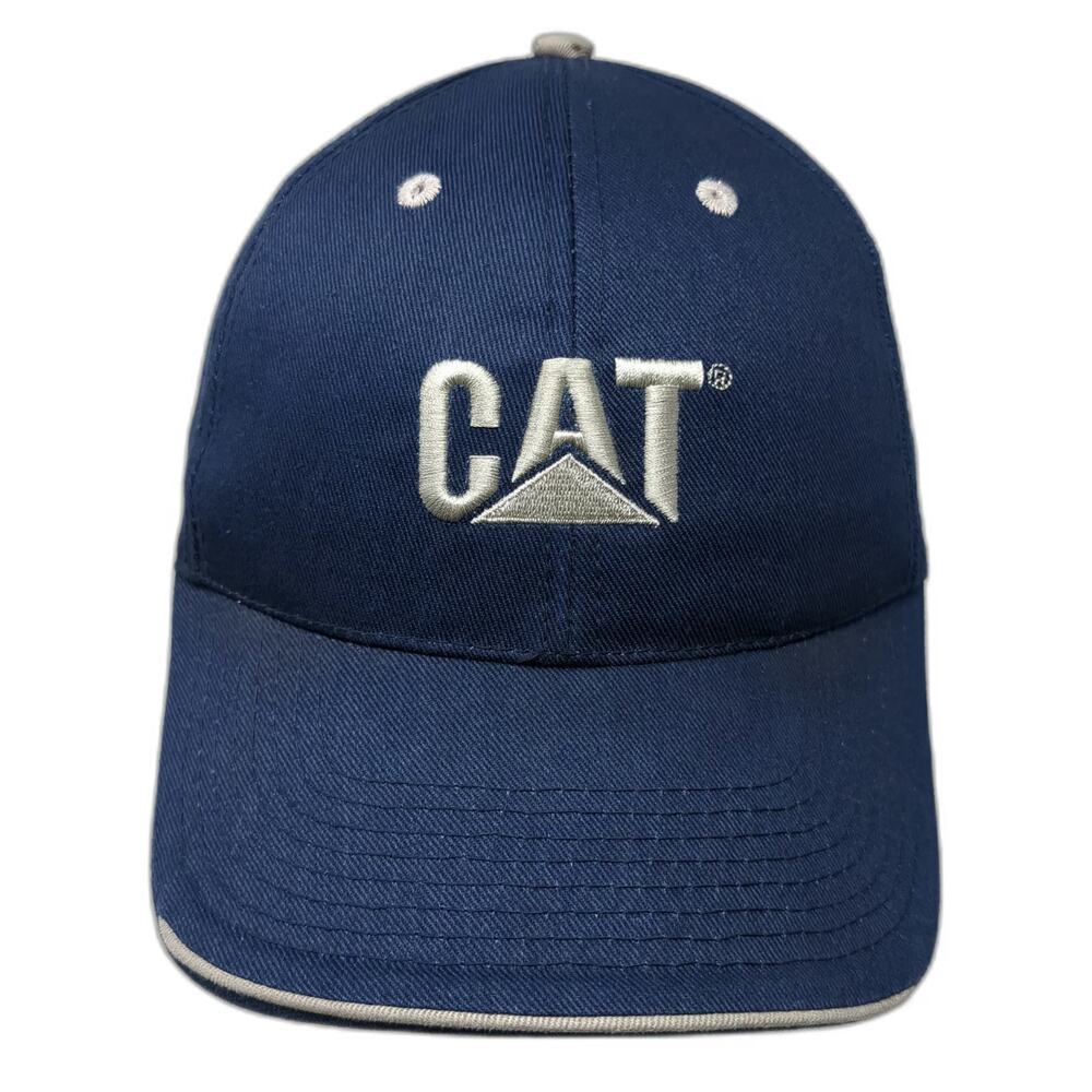 Caterpillar Baseball Cap Blue One Size Made in USA Strapback Workwear Logo Hat